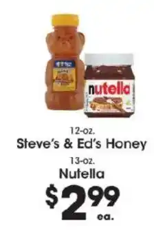 Price Rite Steve's & Ed's Honey Nutella offer
