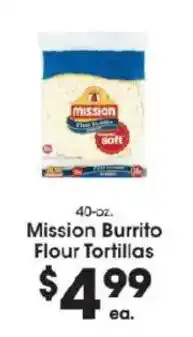Price Rite Mission burrito flour tortillas offer