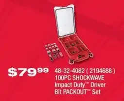 Fastenal Shockwave Impact Duty Driver Bit Packout Set offer