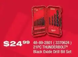 Fastenal 21pc thunderbolt black oxide drill bit set offer