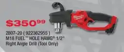 Fastenal Milwaukee M18 FUEL Hole Hawg 1/2" Right Angle Drill offer