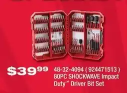 Fastenal 80pc shockwave impact duty driver bit set offer