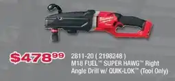 Fastenal M18 Fuel Super Hawg Right Angle Drill offer