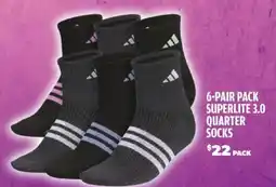 Big 5 Adidas superlite 3.0 quarter socks offer