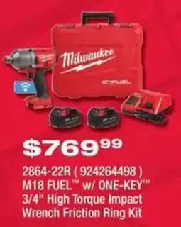 Fastenal Milwaukee M18 FUEL w/ ONE-KEY 3/4" High Torque Impact Wrench Friction Ring Kit offer