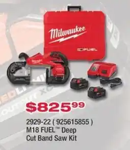 Fastenal Milwaukee M18 FUEL™ Deep Cut Band Saw Kit offer