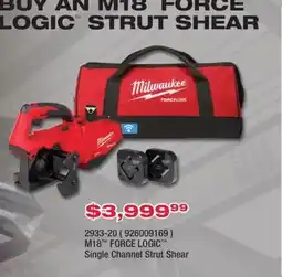 Fastenal Milwaukee M18 Force Logic Single Channel Strut Shear offer