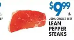 Met Foodmarkets Usda choice beef lean pepper steaks offer