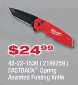 Fastenal Milwaukee Fastback Spring Assisted Folding Knife offer