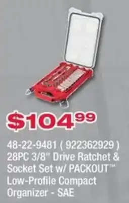 Fastenal Packout 28pc 3/8" Drive Ratchet & Socket Set offer