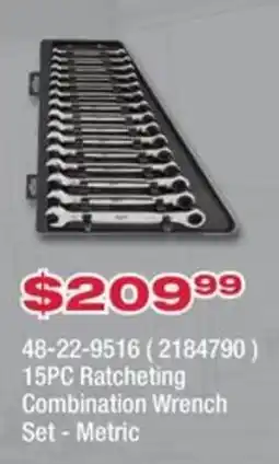 Fastenal 15pc Ratcheting Combination Wrench Set - Metric offer