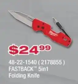 Fastenal Fastback 5in1 Folding Knife offer