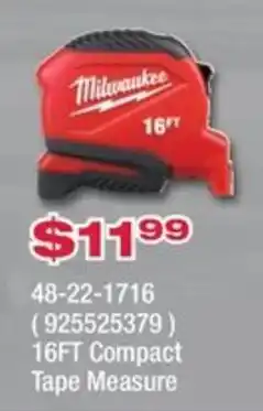 Fastenal Milwaukee 16ft Compact Tape Measure offer