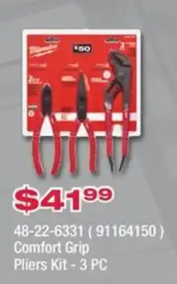 Fastenal Milwaukee Comfort Grip Pliers Kit offer