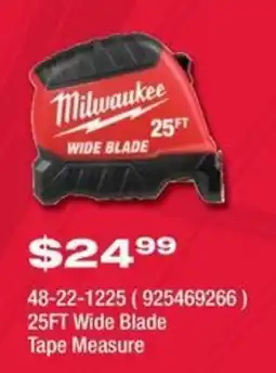 Fastenal Milwaukee 25ft Wide Blade Tape Measure offer