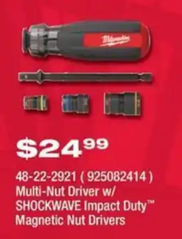 Fastenal Milwaukee Multi-Nut Driver w/ SHOCKWAVE Impact Duty Magnetic Nut Drivers offer