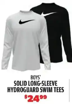 Big 5 Nike boys' solid long-sleeve hydroguard swim tees offer