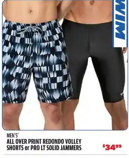 Big 5 Wim men's all over print redondo volley shorts or pro lt solid jammers offer
