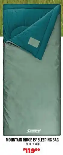 Big 5 Coleman mountain ridge 15" sleeping bag offer