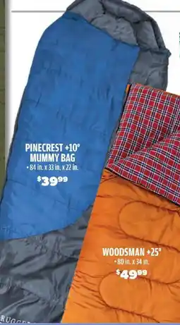 Big 5 Rugged exposure pinecrest +10° mummy bag offer