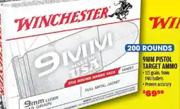 Big 5 Winchester 9mm pistol target ammo offer