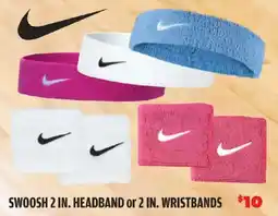 Big 5 Nike swoosh 2 in. headband or 2 in. wristbands offer