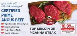 Kings Food Markets Certified Prime Angus Beef Top Sirloin or Picanha Steak offer