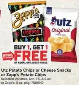 Giant Food Utz Potato Chips or Zapp's Potato Chips offer