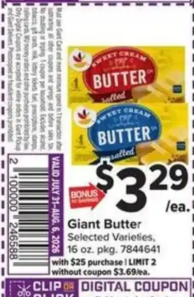Giant Food Giant Butter offer