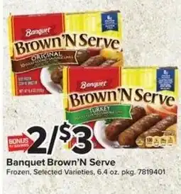 Giant Food Banquet Brown'n Serve offer