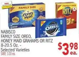 Ingles Markets Nabisco family size oreo, honey maid grahams or ritz offer
