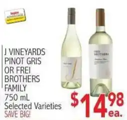 Ingles Markets J Vineyards Pinot Gris or Frei Brothers Family offer