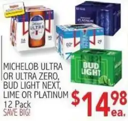 Ingles Markets Michelob Ultra or Ultra Zero, Bud Light Next, Lime or Platinum offer