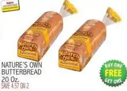 Ingles Markets Nature's Own Butterbread offer