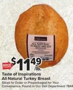 Giant Food Taste of Inspirations All Natural Turkey Breast offer