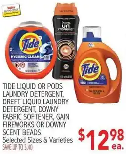 Ingles Markets Tide liquid or pods laundry detergent, dreft liquid laundry detergent, downy fabric softener, gain fireworks or downy scent b offer