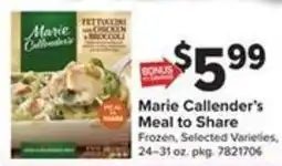 Giant Food Marie Callender's Meal to Share offer