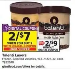 Giant Food Talenti Layers offer