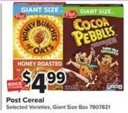 Giant Food Post Cereal offer