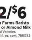 Giant Food Farms Barista or Almond Milk offer