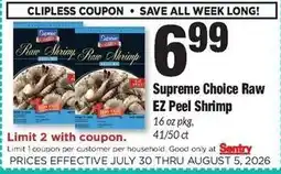 Sentry Supreme Choice Raw EZ Peel Shrimp offer