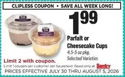Sentry Sentry Parfait or Cheesecake Cups offer