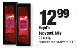 Sentry Lloyd's Babyback Ribs offer