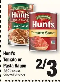 Sentry Hunt's Tomato or Pasta Sauce offer