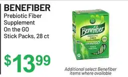 Health Mart BENEFIBER Prebiotic Fiber Supplement On the GO Stick Packs offer