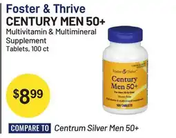 Health Mart Foster & Thrive CENTURY MEN 50+ Multivitamin & Multimineral Supplement offer