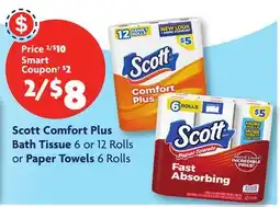 Family Dollar Scott Comfort Plus Bath Tissue 6 or 12 Rolls or Paper Towels 6 Rolls offer