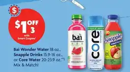 Family Dollar Bai Wonder Water 18 oz., Snapple Drinks 15.9-16 oz., or Core Water 20-23.9 oz offer