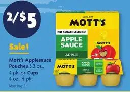 Family Dollar Mott's Applesauce Pouches offer
