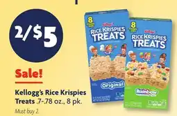 Family Dollar Kellogg's Rice Krispies Treats offer